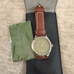 Grant Brown Brown Leather Strap Watch